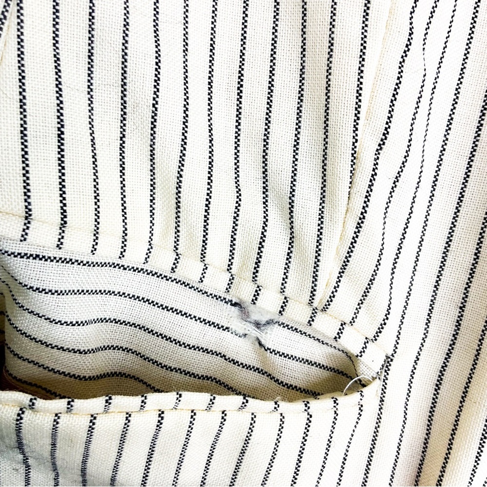 United Colors of Benetton Wool Blazer 42 Cream Stripe 90s - Picture 11 of 12